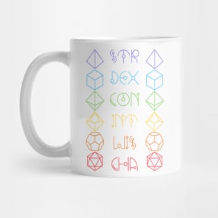 Character Abilities Dice Rainbow Mug